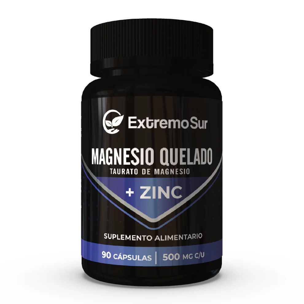 Magnesio Quelado + zinc 500 mg c/u 90 capsulas EXTREMO SUR