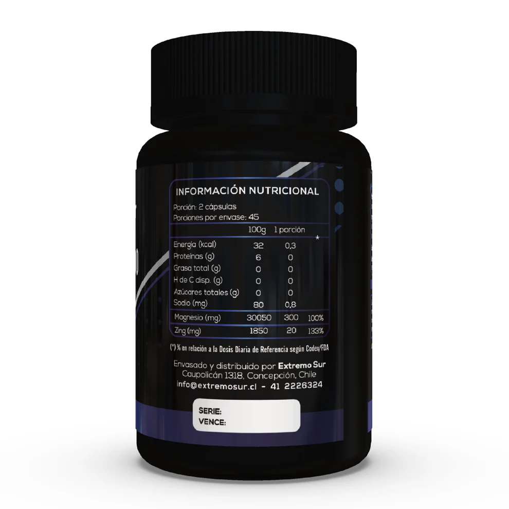 Magnesio Quelado + zinc 500 mg c/u 90 capsulas EXTREMO SUR - Imagen 2