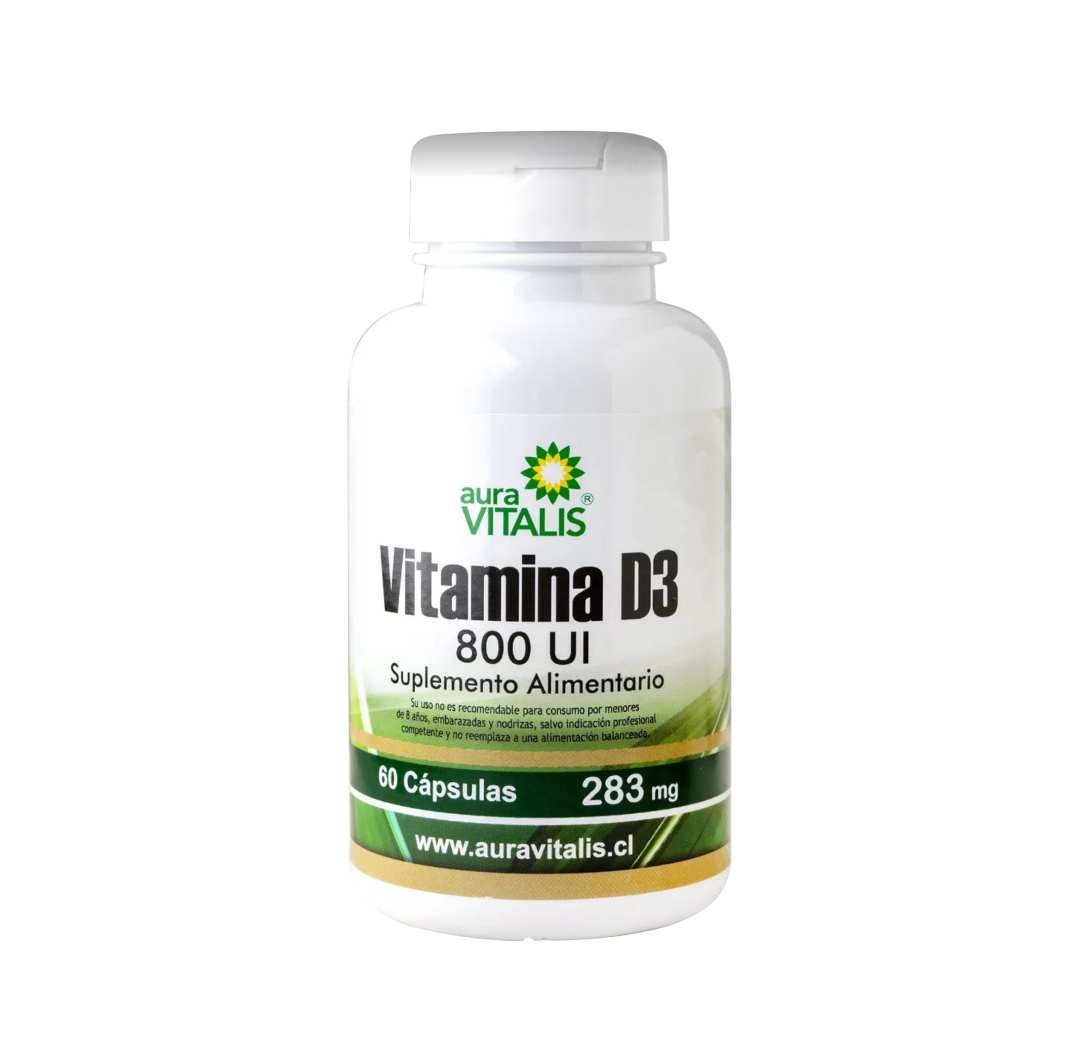 Vitamina D3 800UI (60 Capsulas) AURA VITALIS