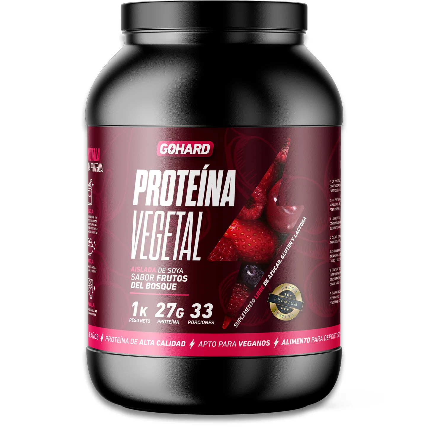 Proteina Vegetal 1 kilo Frutos del Bosque GOHARD