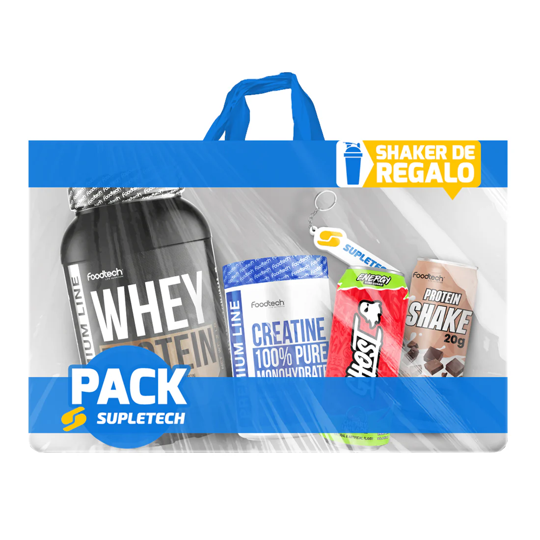 PACK Promocional Premium Line (Proteina 2.2Lbs + Creatina 300 grs +Energetica+Shaker)