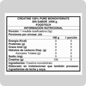 tabla creatina 1 kilo foodtech