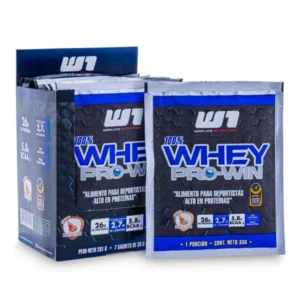 Caja Sachet 100% Whey Pro Win 7 uds Dulce de Leche WINKLER