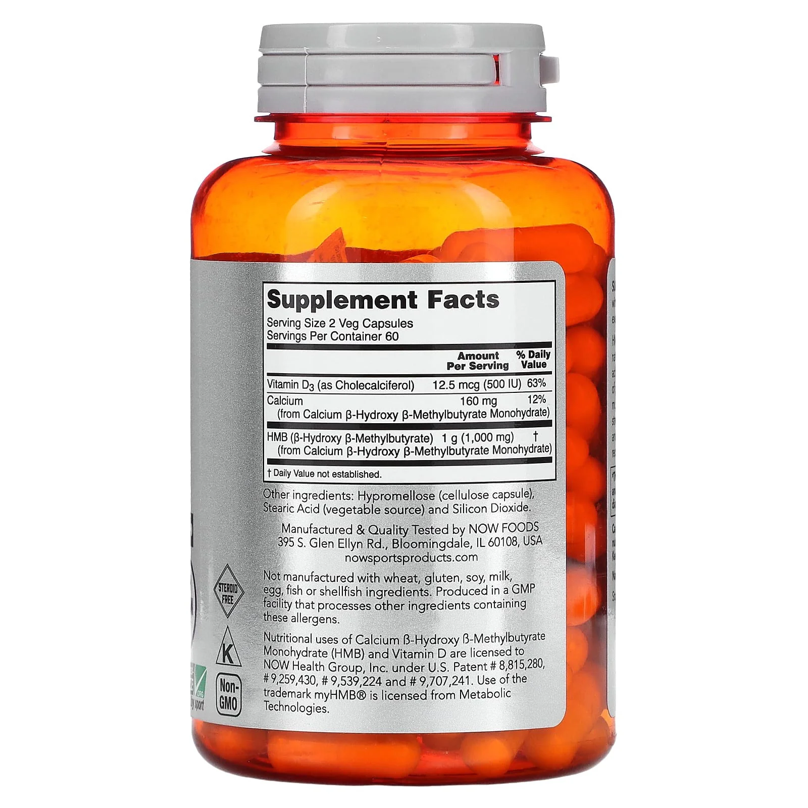 HMB 500 mg 120 Capsulas NOW FOOD - Imagen 2