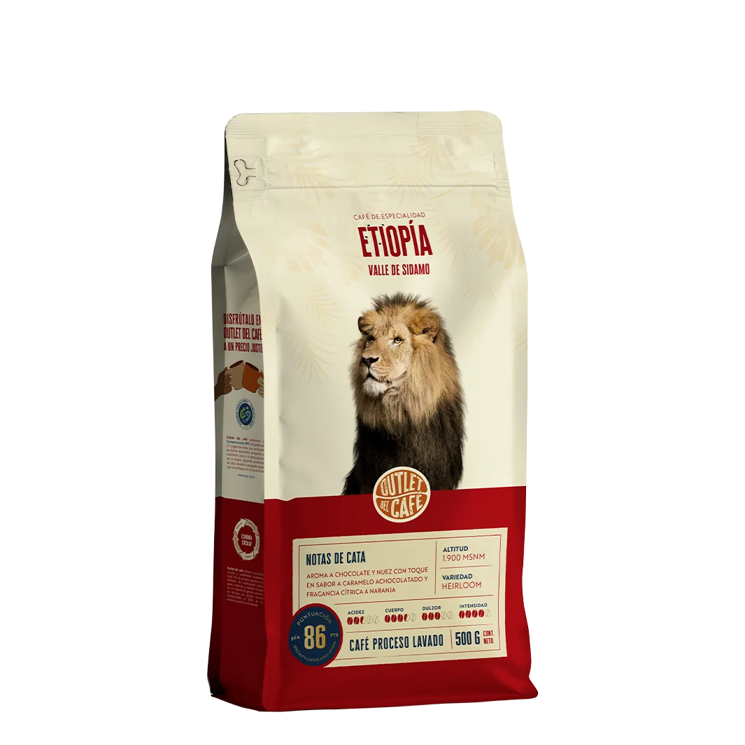 Cafe En Grano Etiopia Sidamo 500 Grs (Tueste Medio) - Outlet Del Cafe