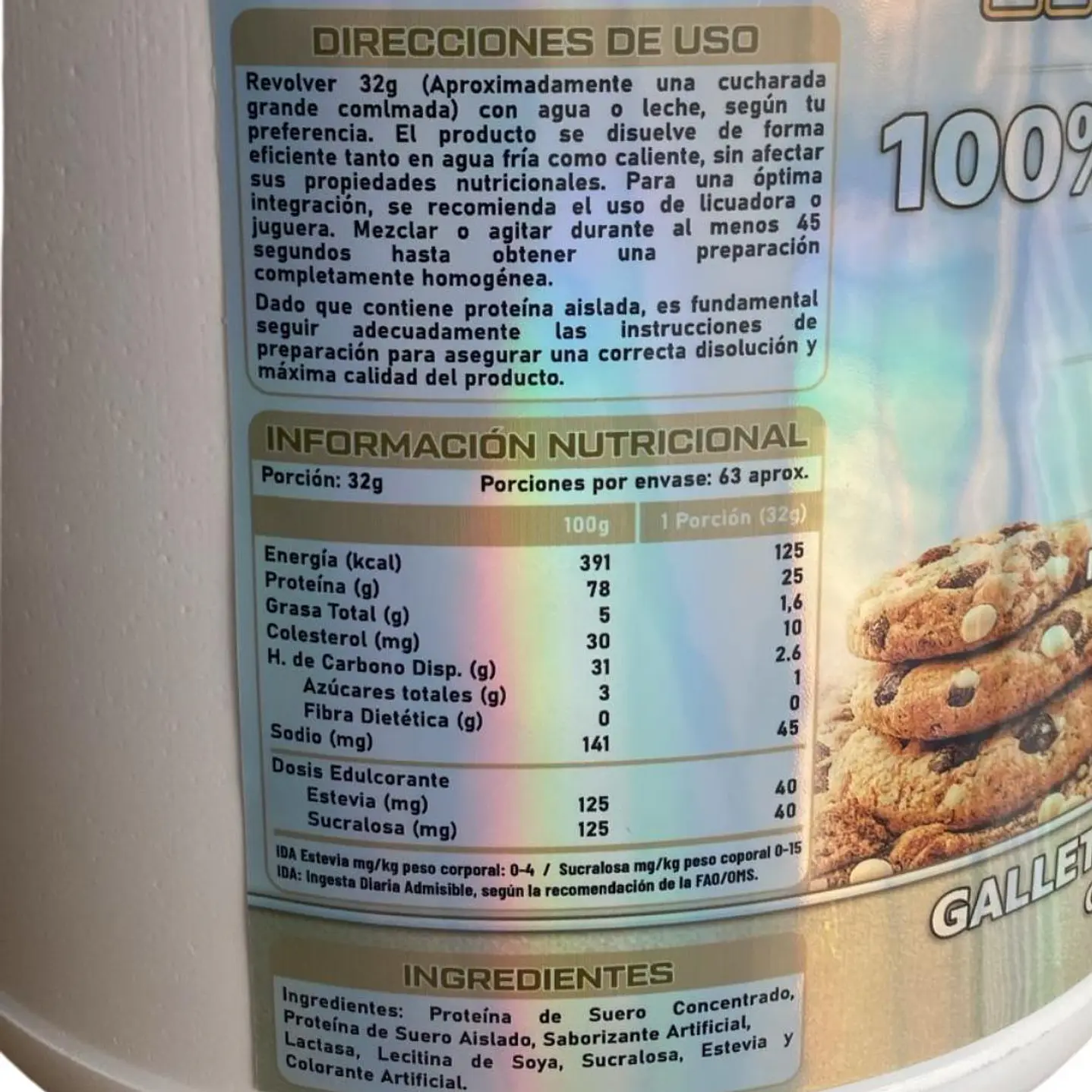 100% Whey Protein 5lbs Galleta Chocolate Blanco IMTECH - Imagen 3