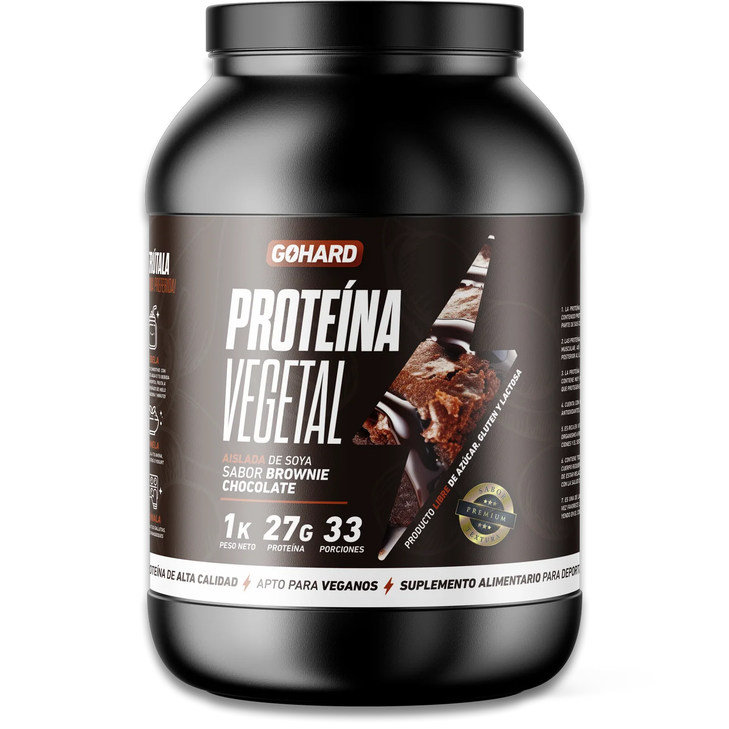 Proteina Vegetal 1 kilo Brownie Chocolate GOHARD