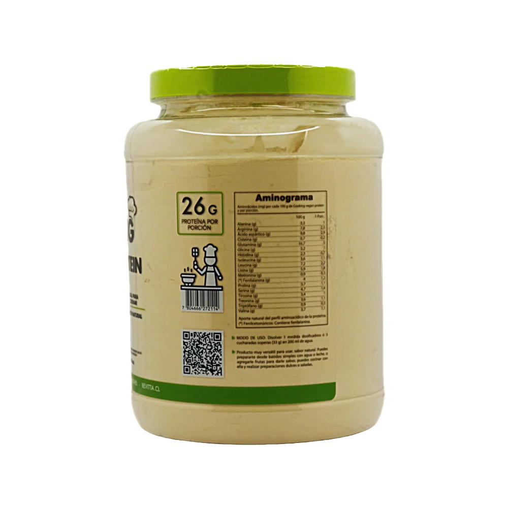 Cooking Vegan Protein 1.28 kg Sin Sabor REVITTA - Imagen 2
